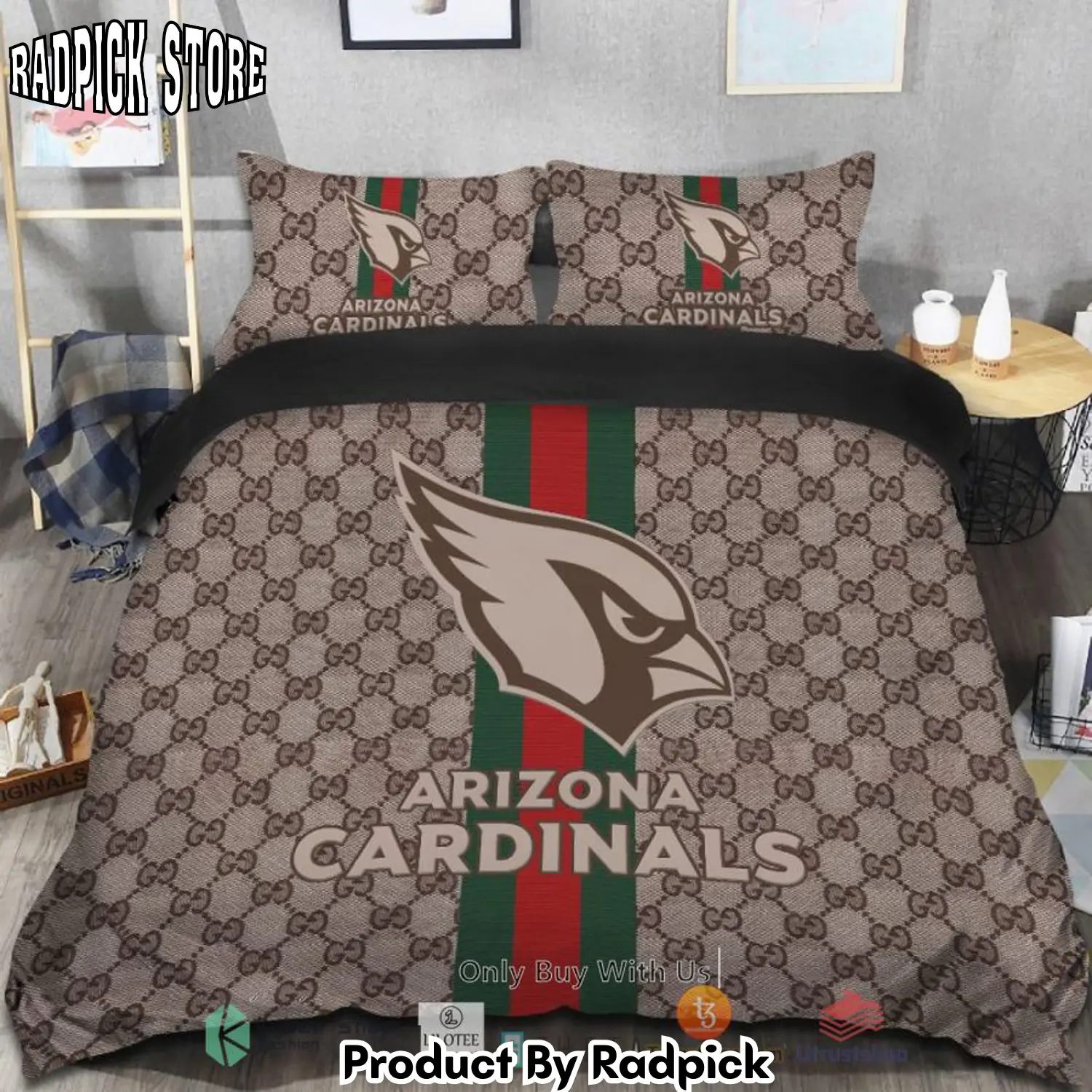 Radpick best gucci arizona cardinals bedding set rp3278325